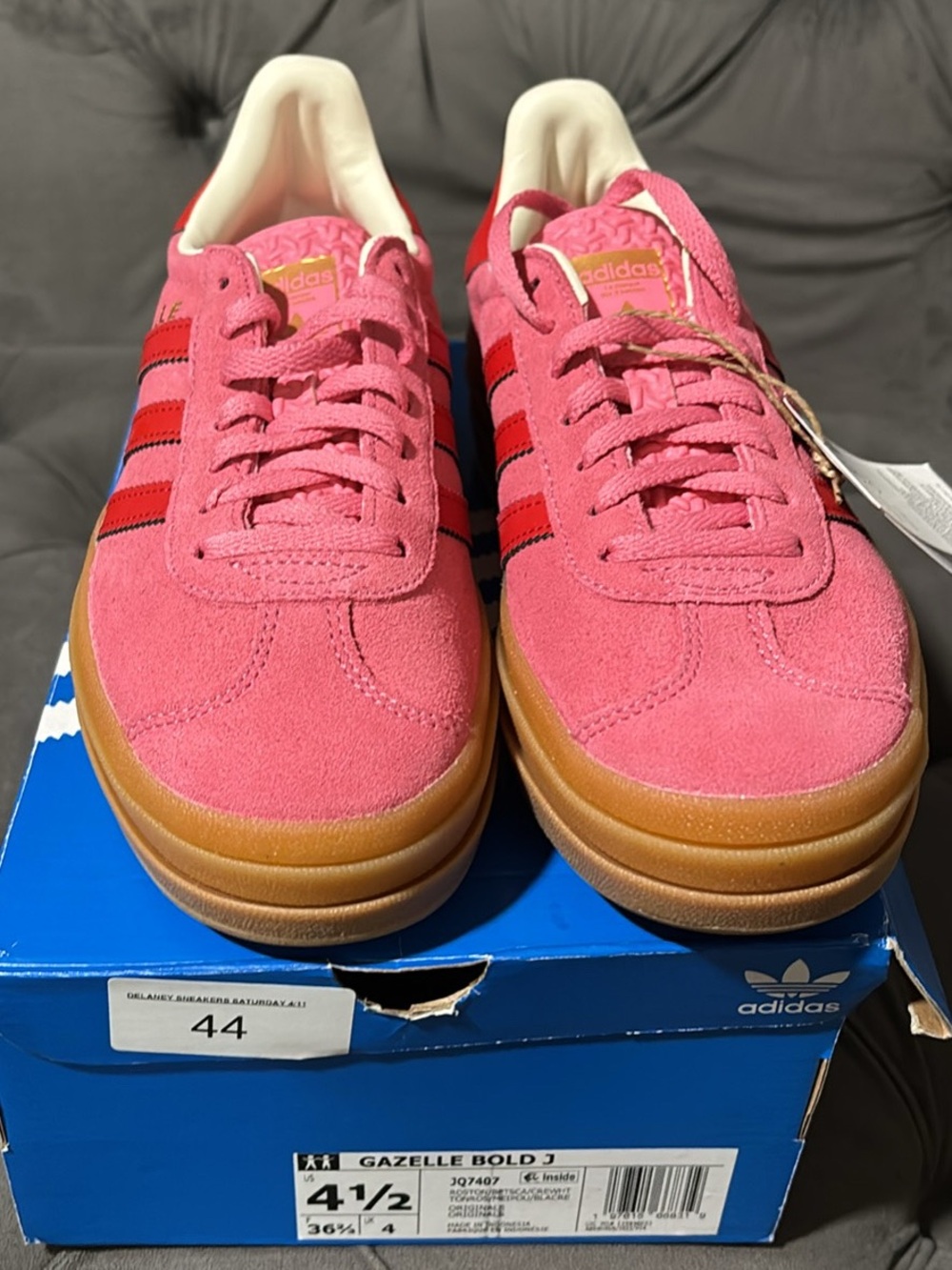 adidas Pink Suede Low-Top Sneakers with Gum Sole